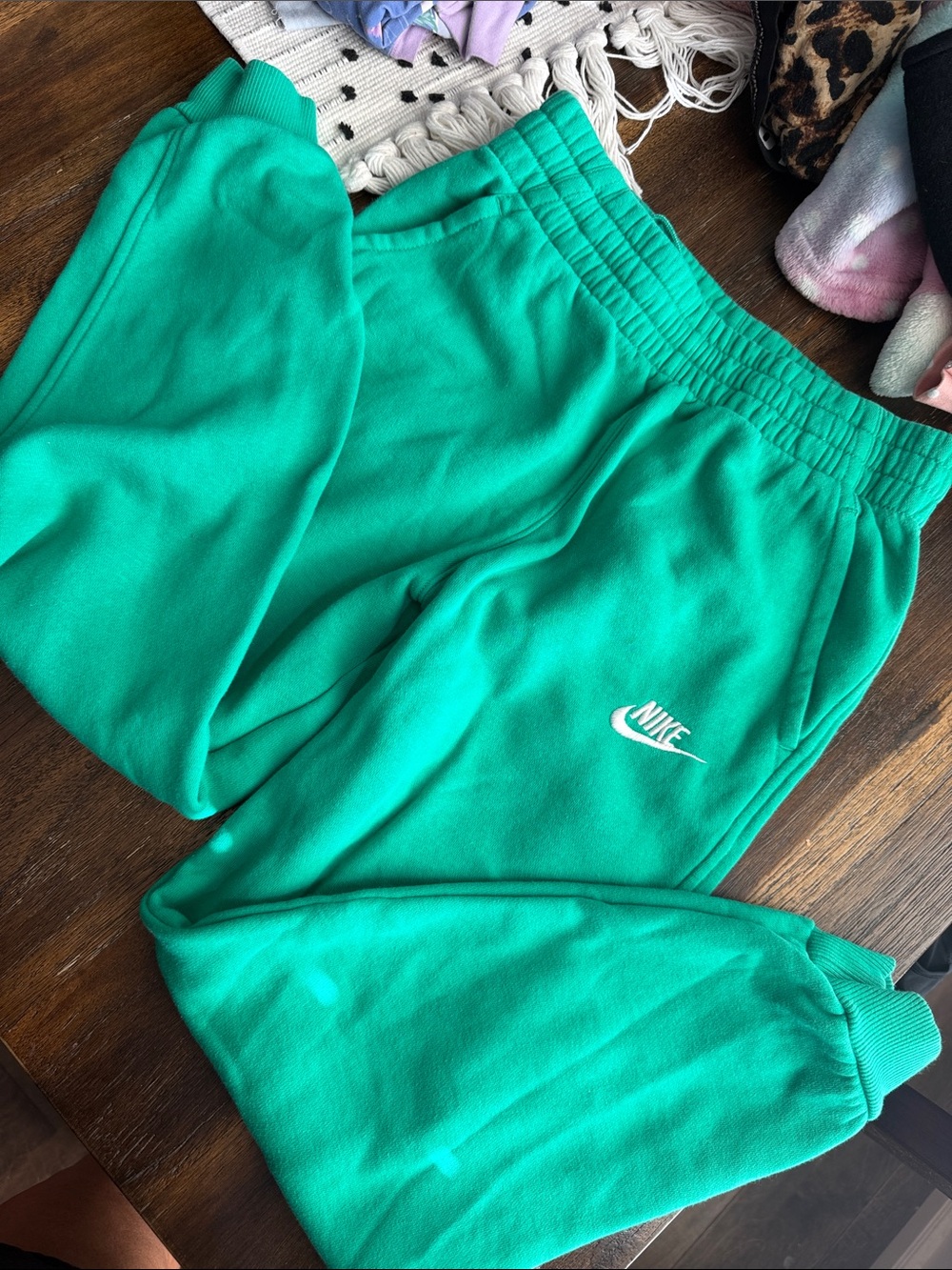 Nike Green Kids' Joggers with White Swoosh